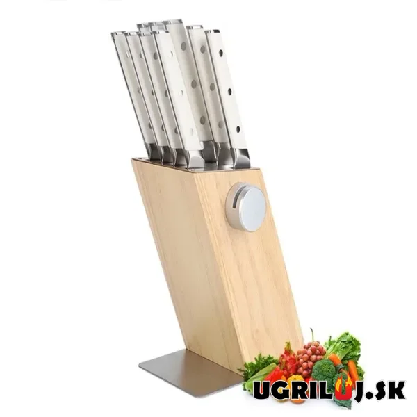 Sada kuchynských nožov so stojanom, white, nerez, 10ks