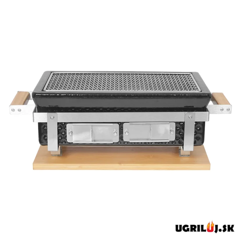 Stolný keramický hibachi gril na drevené uhlie, 39x22cm
