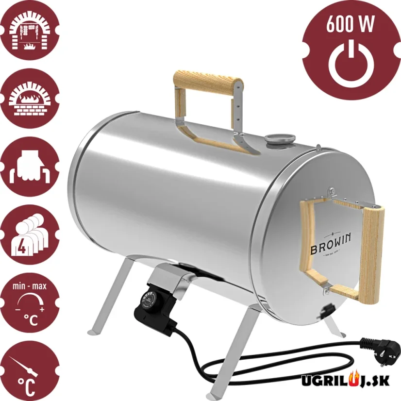 Nerezová prenosná udiareň a rúra Browin, Drum