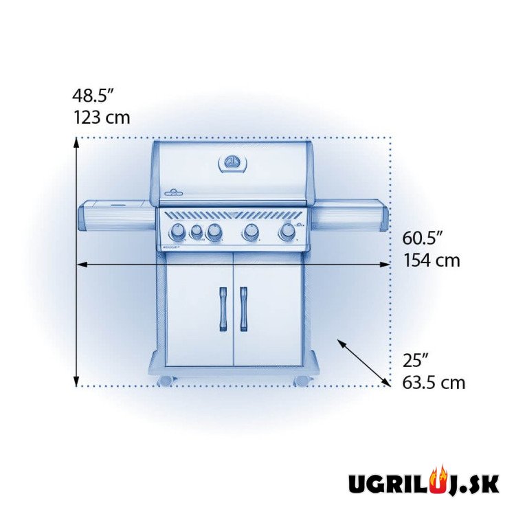 Plynový gril Napoleon - Rogue 525 PRO-S, Čierny (+Rotiseria)