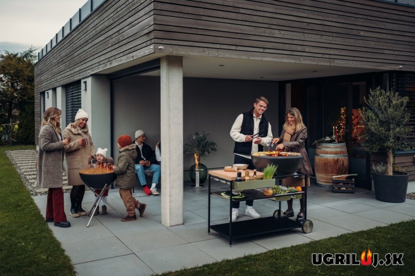 Vonkajšia kuchyňa Höfats "FIRE KITCHEN", s ohniskom Bowl 70 + platňa + hviezdicový stojan