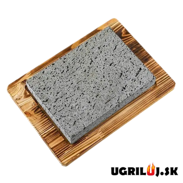 Grilovací kameň na grilovanie s bambusovou doskou, 21x15x2.5cm