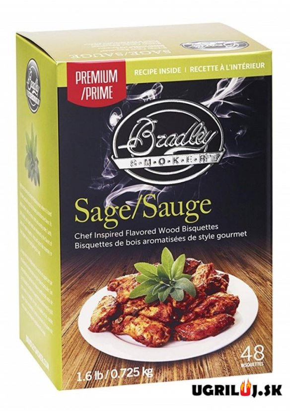 Brikety pre udiarne Bradley - Premium Sage, 48ks
