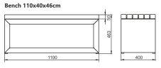 Lavica Artiss, Corten, 110x40x46cm