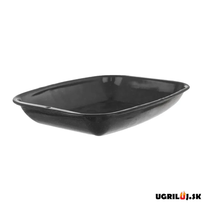 Smaltovaný pekáč, čierny, 26x20,5x4 cm