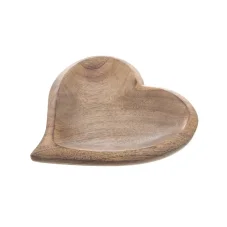 Drevená misa z mangového dreva, srdce 20x20