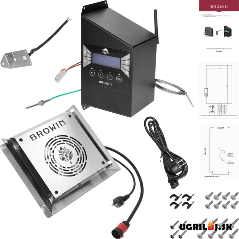 Sada pre vlastnú udiaren Browin dragON, (Ohrievač s cirkuláciou, Digitálny kontrolér s Wi-Fi), 2700W