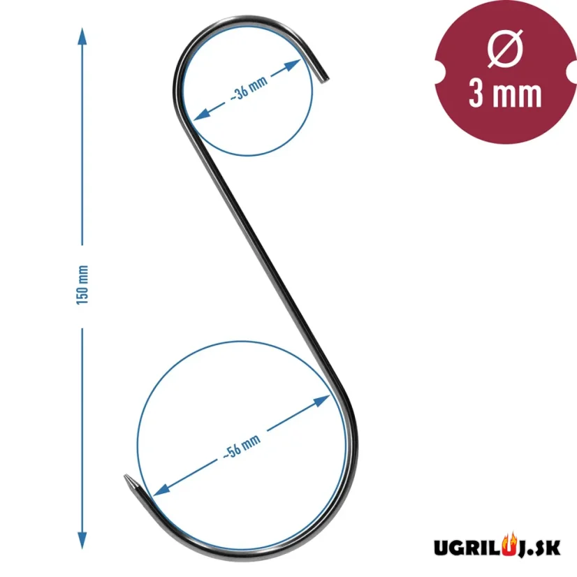 Háky do udiarní Browin - Typ S, 15cm (5ks)