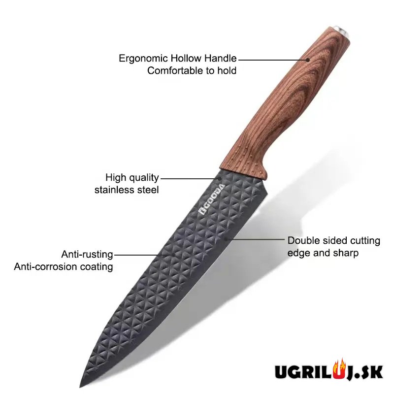 Sada kuchynských nožov so stojanom graphite tube, nerez, 6ks