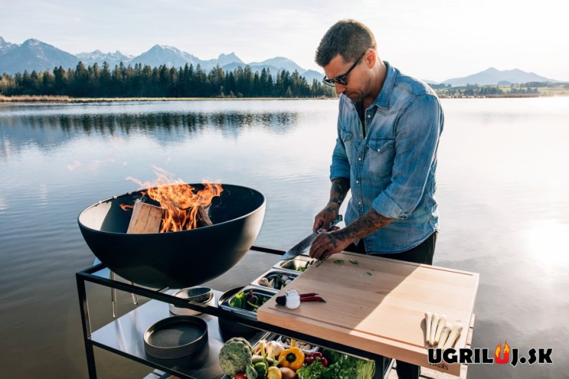 Vonkajšia kuchyňa Höfats "FIRE KITCHEN", s ohniskom Bowl 70 + platňa + hviezdicový stojan