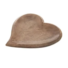 Drevená misa z mangového dreva, srdce 25x25cm