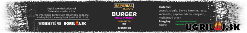 Grilovacie korenie IMPERIAL BBQ's, Burger Grill Master, 67g