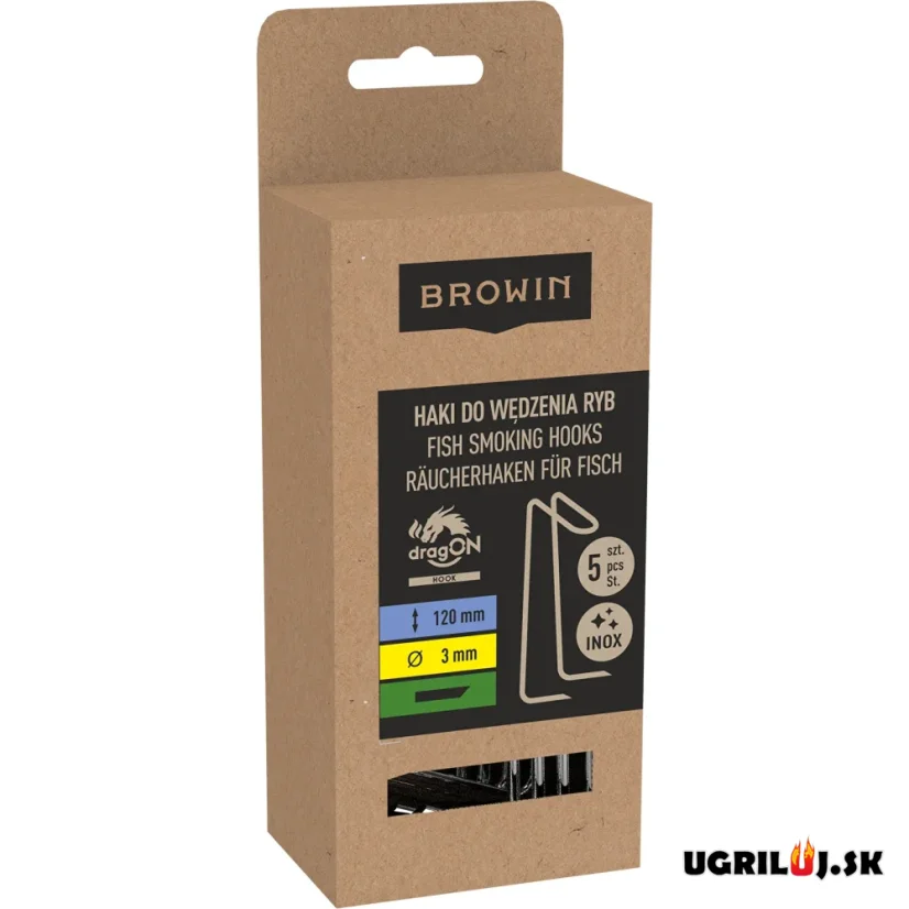 Háky do udiarní Browin - Typ Y Double, na ryby 12cm, (5ks)
