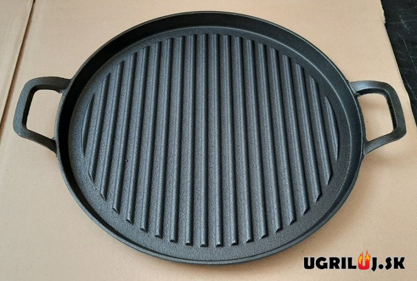 Liatinová grilovacia panvica, vrúbkovaná, 31cm