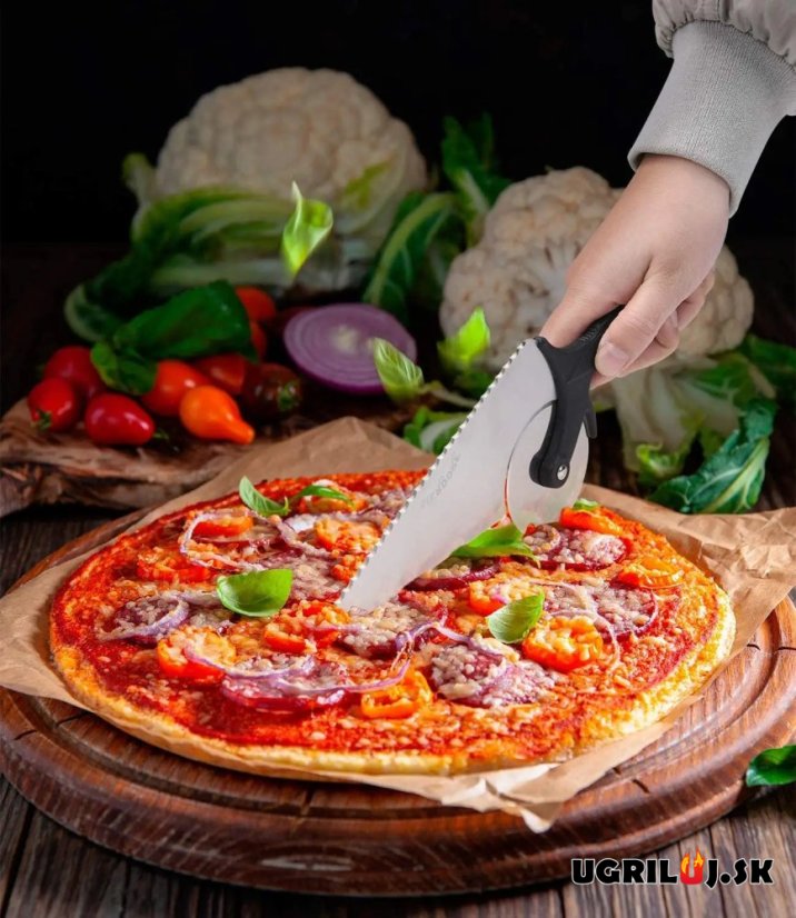 Multifunkčný pizza krájač - kolečko a lopatka