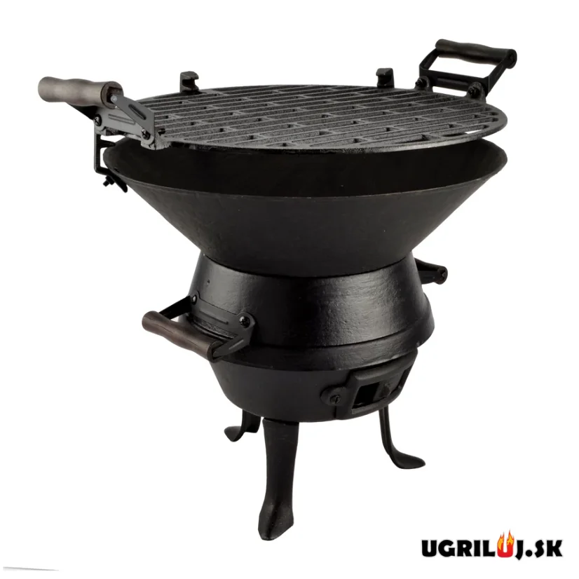 Liatinový gril na drevené uhlie, 35cm