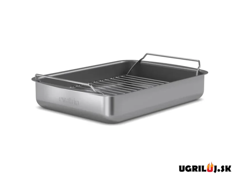 Hliníkový plech na pečenie s mriežkou a madlami, 35x24.5x6cm