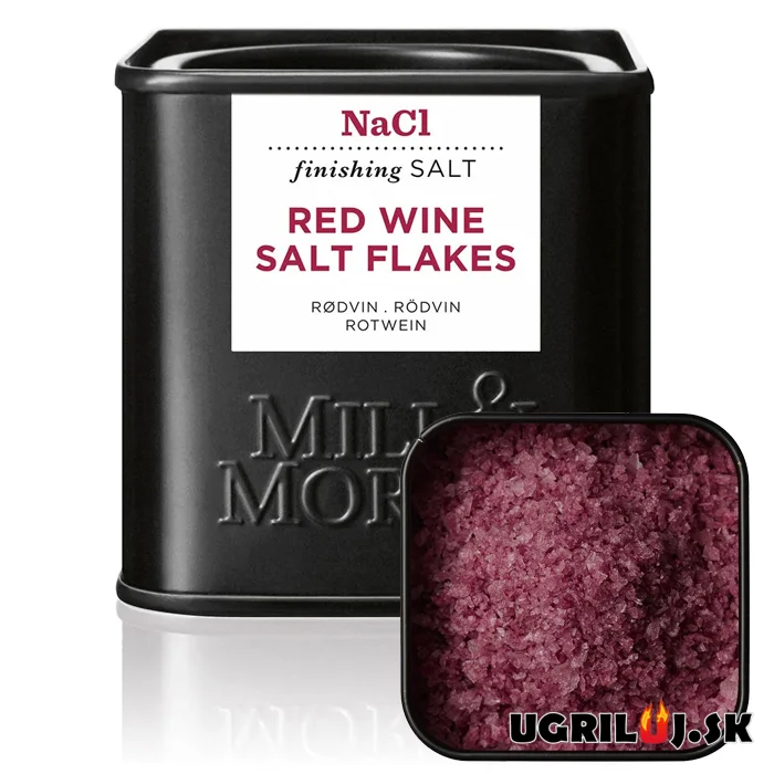 Soľ s červeným vínom Mill & Mortar, (vločky), 80g