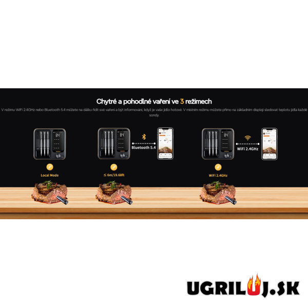 Vpichový teploměr Inkbird, INT-14-BW, se 4 sondami