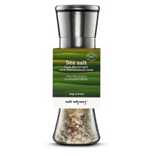 Grécka soľ Salt Odyssey, bylinková, (hrubá), doplňovací nerezový mlynček, 190g