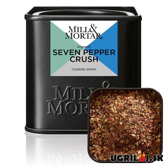 Grilovacie bio korenie Mill & Mortar, Seven Peppers' Crush, 50g