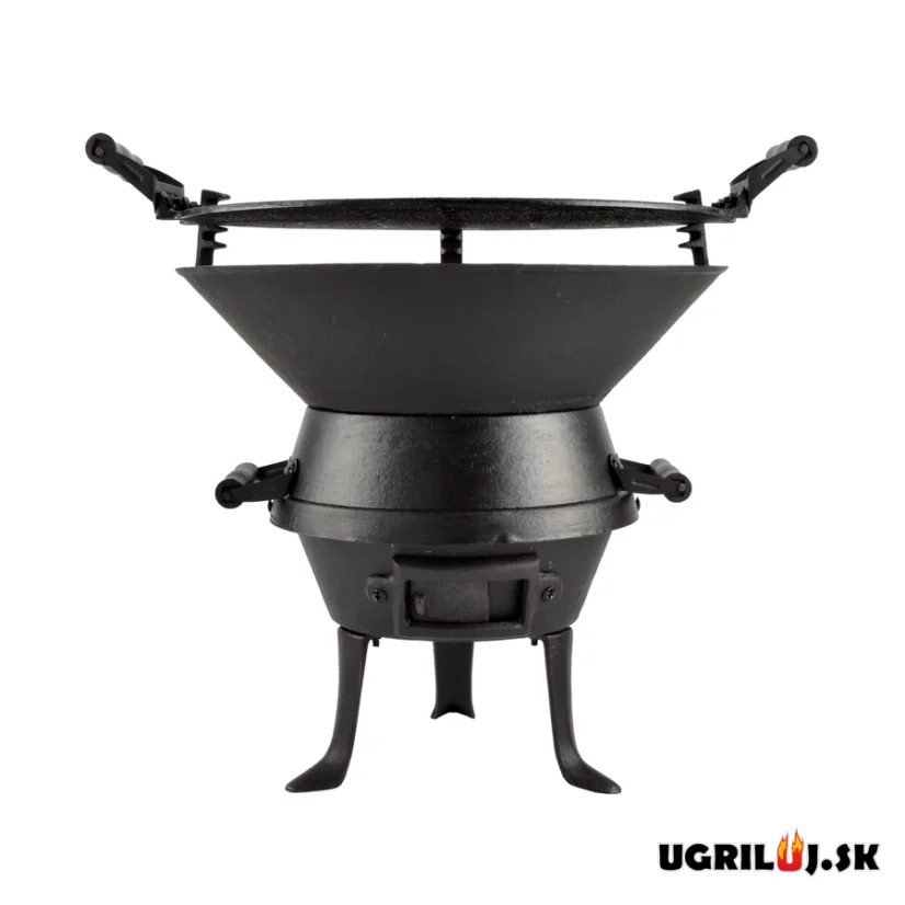 Liatinový gril na drevené uhlie, 35cm