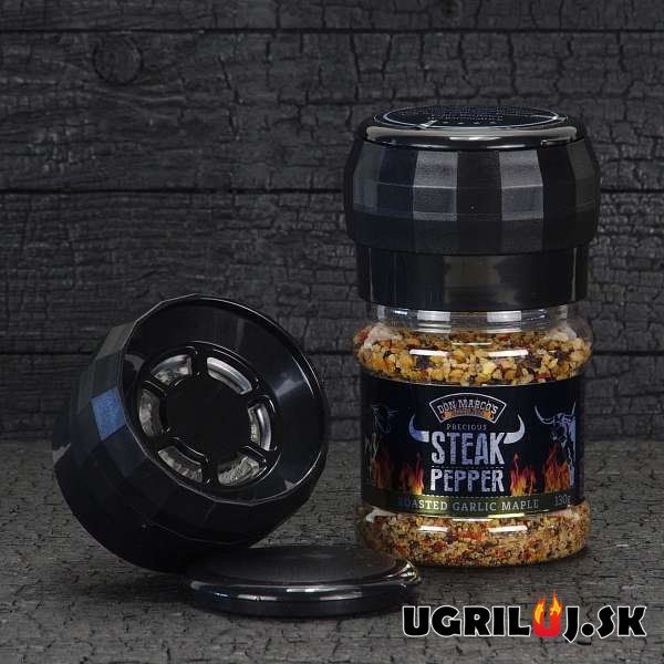 Grilovacie korenie DON MARCO´S - Steak Pepper Roasted Garlic Maple, 130g (mlynček)