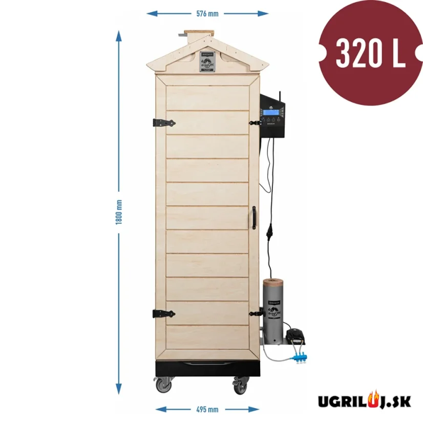 Drevená udiareň Browin dragON Plywood Nature, Digital Wi-Fi, 320L