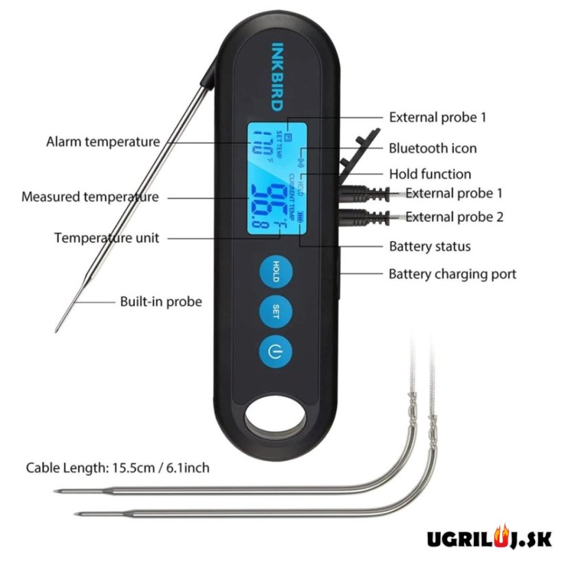 Vpichový teplomer Inkbird - IHT-2PB, s dvomi sondami