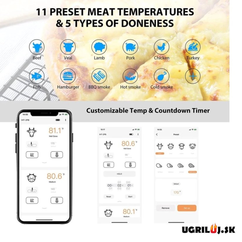 Vpichový teplomer Inkbird - IHT-2PB, s dvomi sondami