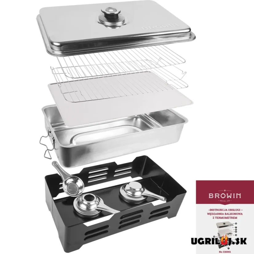 Nerezová prenosná udiareň Browin, Štartovací SET 3v1