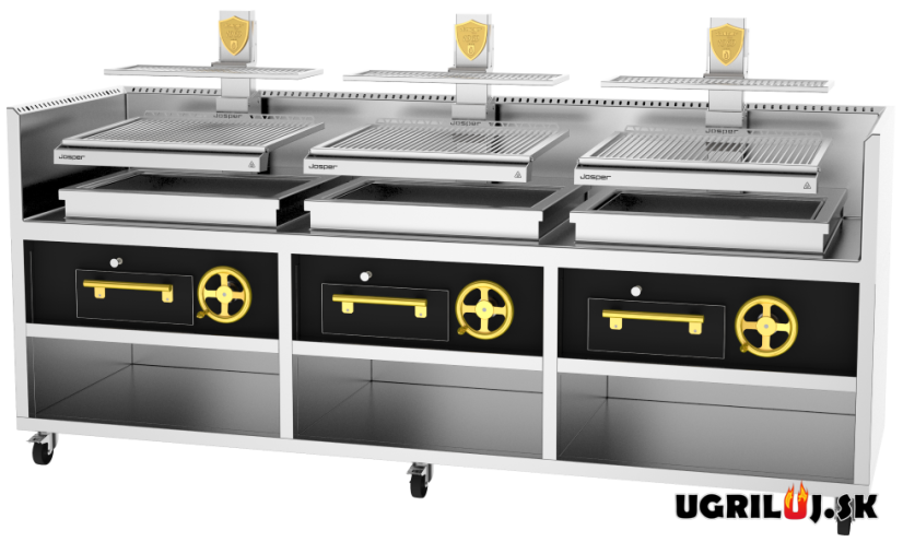 Profesionálny Basque gril na drevené uhlie, Josper PVJ-76-3-3-MB