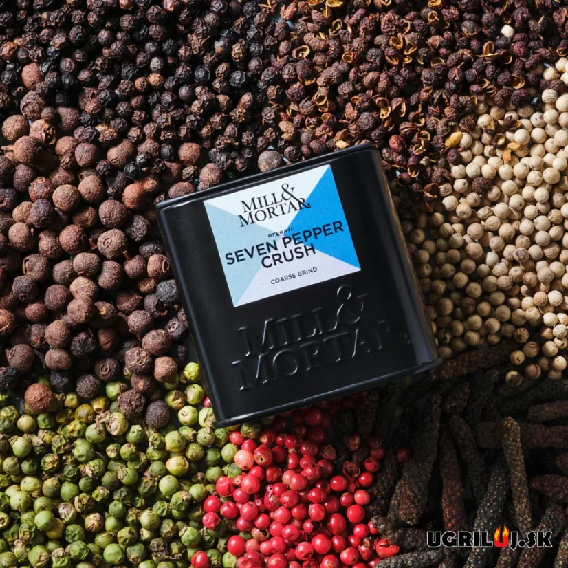 Grilovacie bio korenie Mill & Mortar, Seven Peppers' Crush, 50g