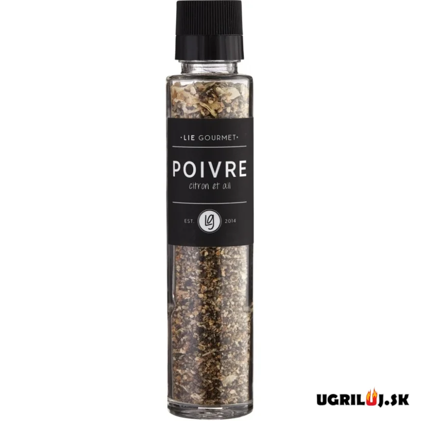 Koření Lie Gourmet, pepř s citronem a česnekem (mlýnek), 115g