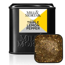 Grilovací bio koření Mill & Mortar, Triple Lemon Pepper, 50g