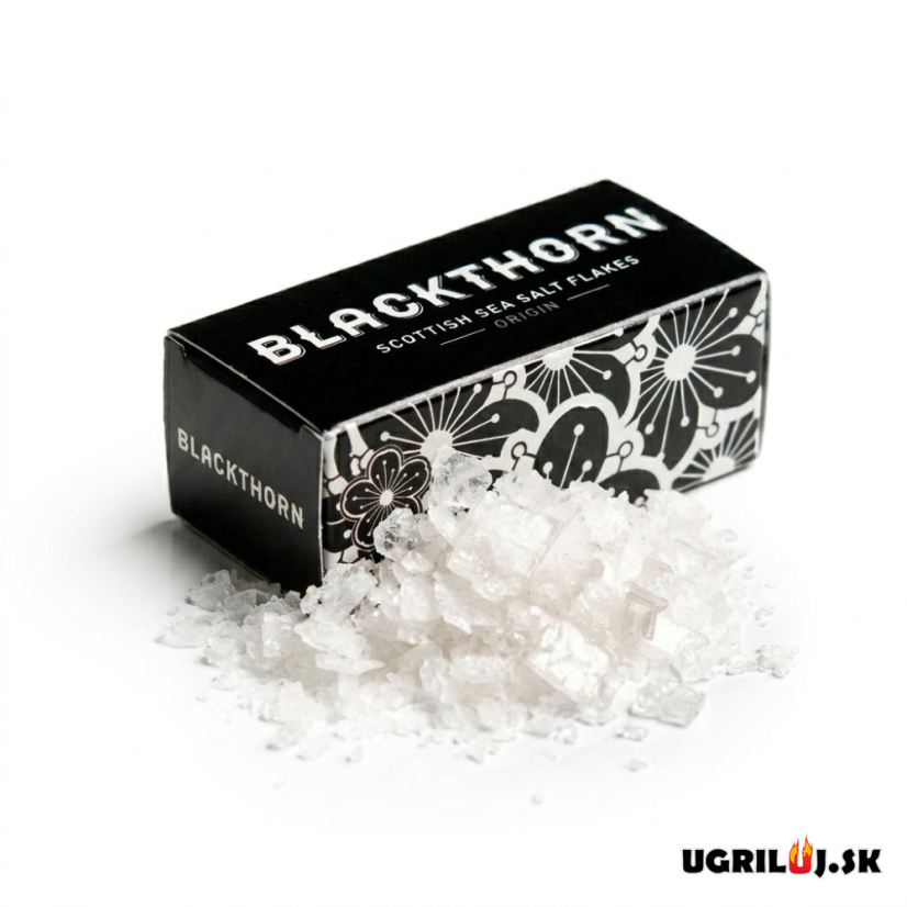 Škótska prémiová morská soľ Blackthorn Salt Flakes, biela, (vločky), 5g