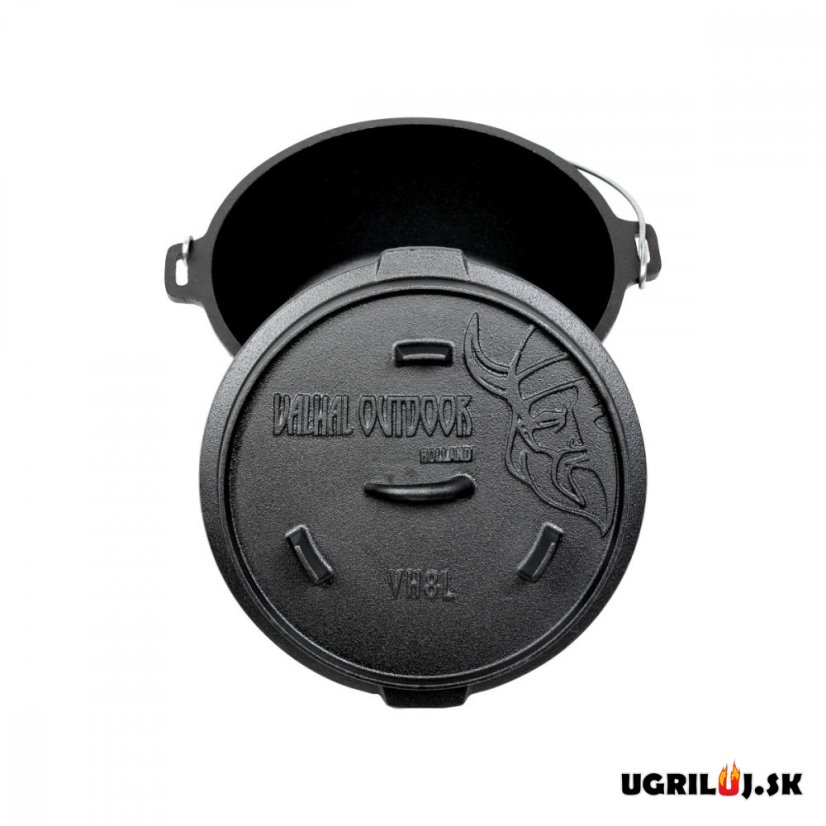 Litinový hrnec Valhal Outdoor - VH8L+, 8.0L (s nožičkami)