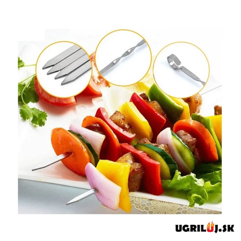 Nerezové špízy - ploché, 58cm, (6ks)