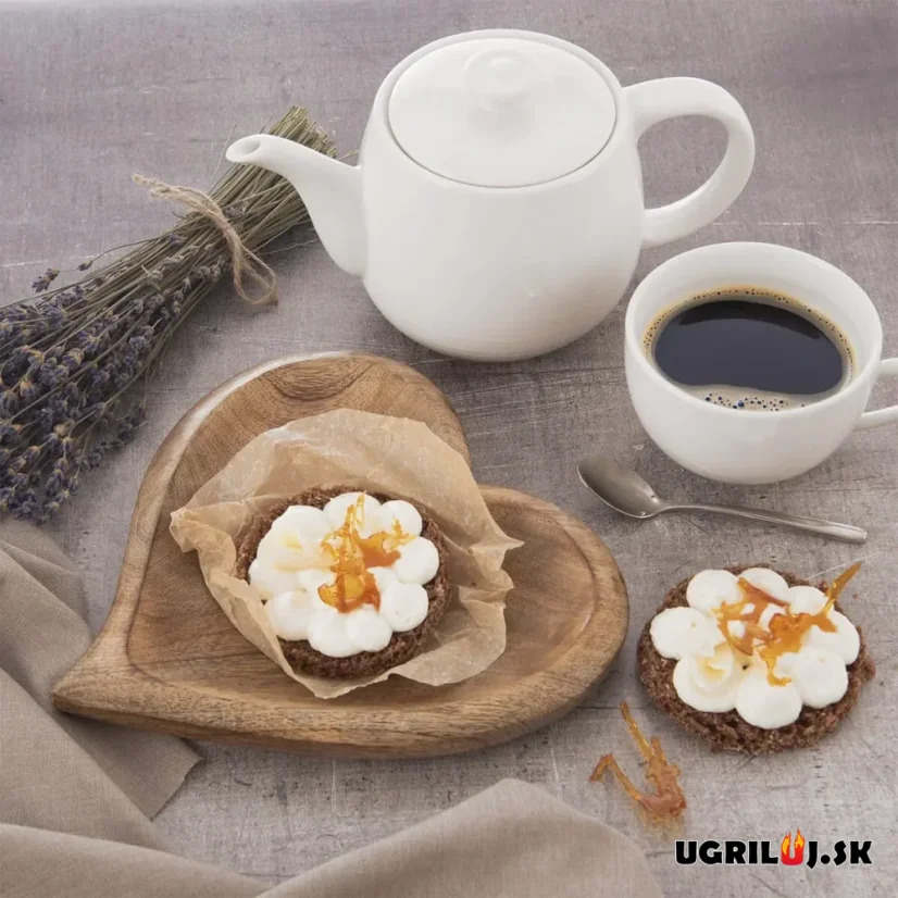 Drevená misa z mangového dreva, srdce 20x20