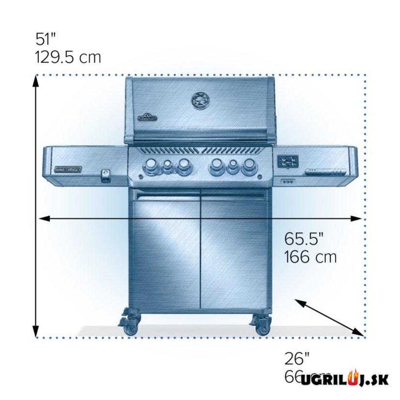 Plynový gril Napoleon - Prestige PHANTOM P500 EVO, Čierna