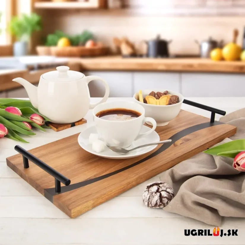 Servírovacia tácka, akácia resin, 42x20cm