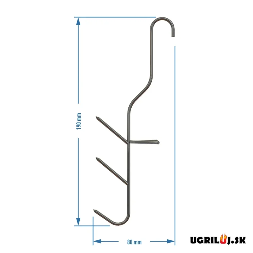 Háky do udiarní Browin - Typ Y Triple, na ryby 19cm, (5ks)