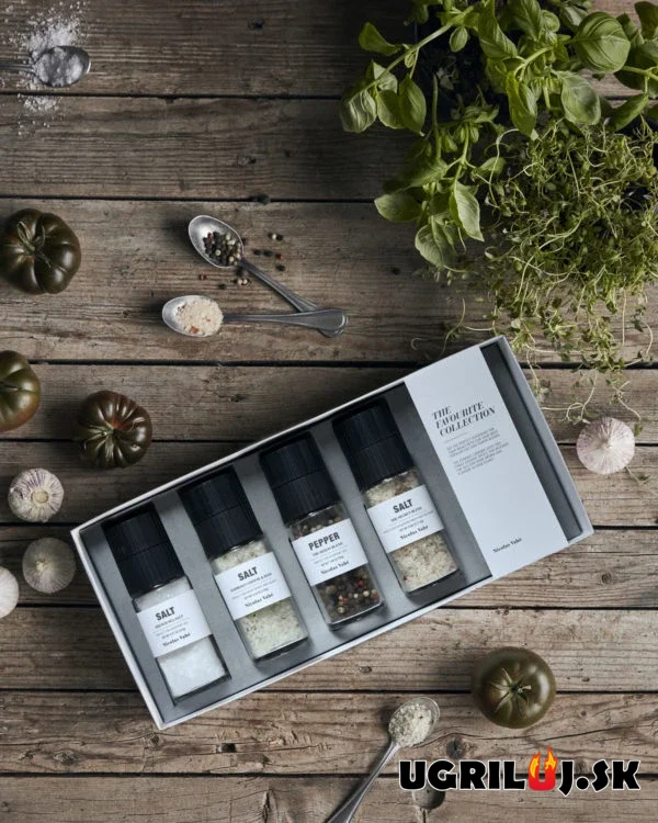Darčeková sada solí a korenia Nicolas Vahé, THE FAVOURITE COLLECTION (mlynček), 4ks